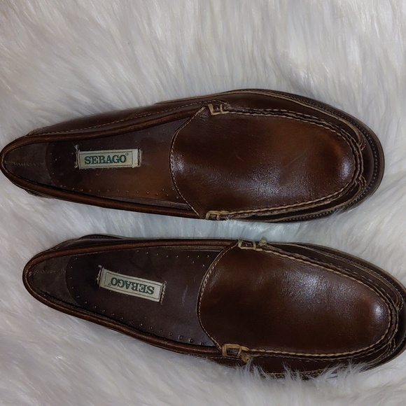 EUC Sebago Brown Leather Loafers 9M Little To No Wear Super Clean Inside - Picture 2 of 7